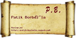 Patik Borbála névjegykártya