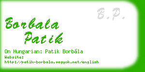 borbala patik business card